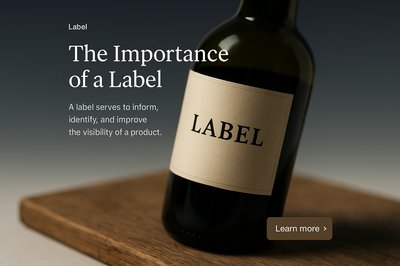 Stylish Minimalist Web Design Featuring Product Label
