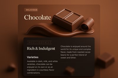 Delicious 3D Illustration of Chocolate with Elegant Design Elements