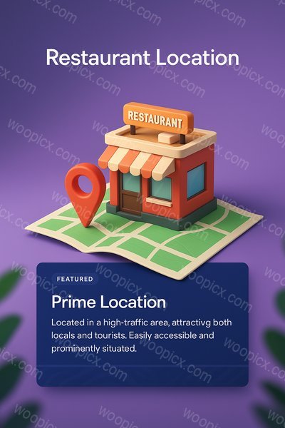 3D Restaurant Illustration with Prime Location Features