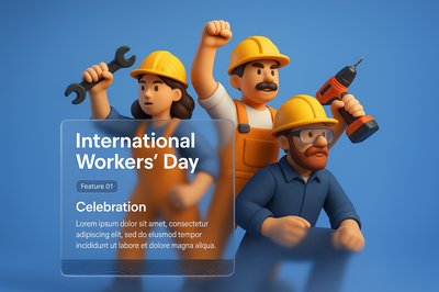 3D Dynamic Illustration for International Workers' Day Celebration