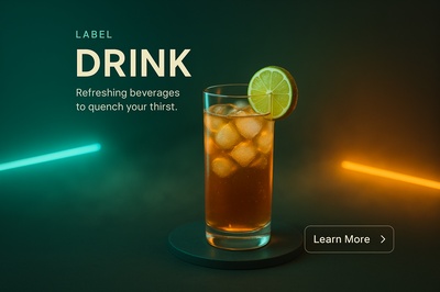 Neon Drink Scene with Vibrant Colors and Soft Glow