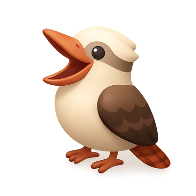 Cute Cartoon Kookaburra Character Design