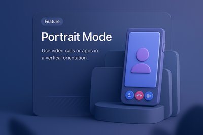 3D Illustration of Portrait Mode Feature in Modern Design