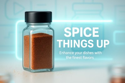Promotional Image for Spice Jar Featuring Bold Typography