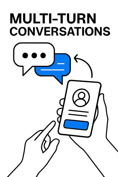Illustration of Multi-Turn Conversations with Chat Bubbles
