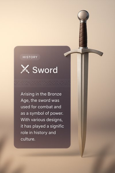 Sword Design with Text Overlay in Modern Style