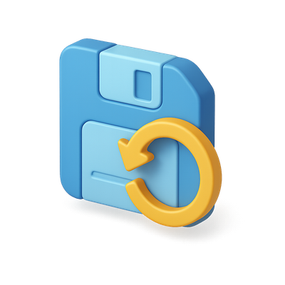 3D Restore Point Icon with Isometric Design