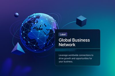 Dynamic Abstract Global Business Network Illustration
