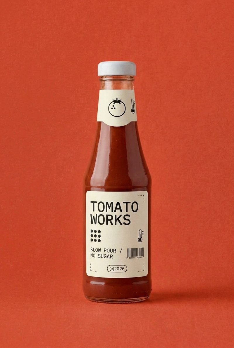 fresh ketchup bottle on table