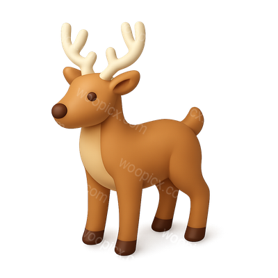 3D Buck Deer Icon in Isometric View
