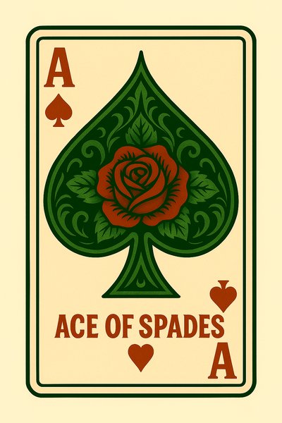 Illustration of Ace of Spades Playing Card Design