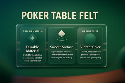 Stylish Poker Table Felt with Feature Blocks
