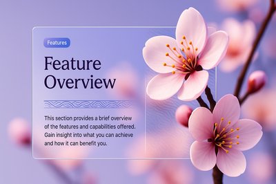3D Sakura Flowers with Feature Overview Design