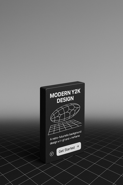 Retro-Futuristic Y2K Design Background Illustration