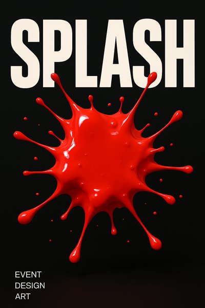 Bold Red Paint Splash on Dramatic Black Background