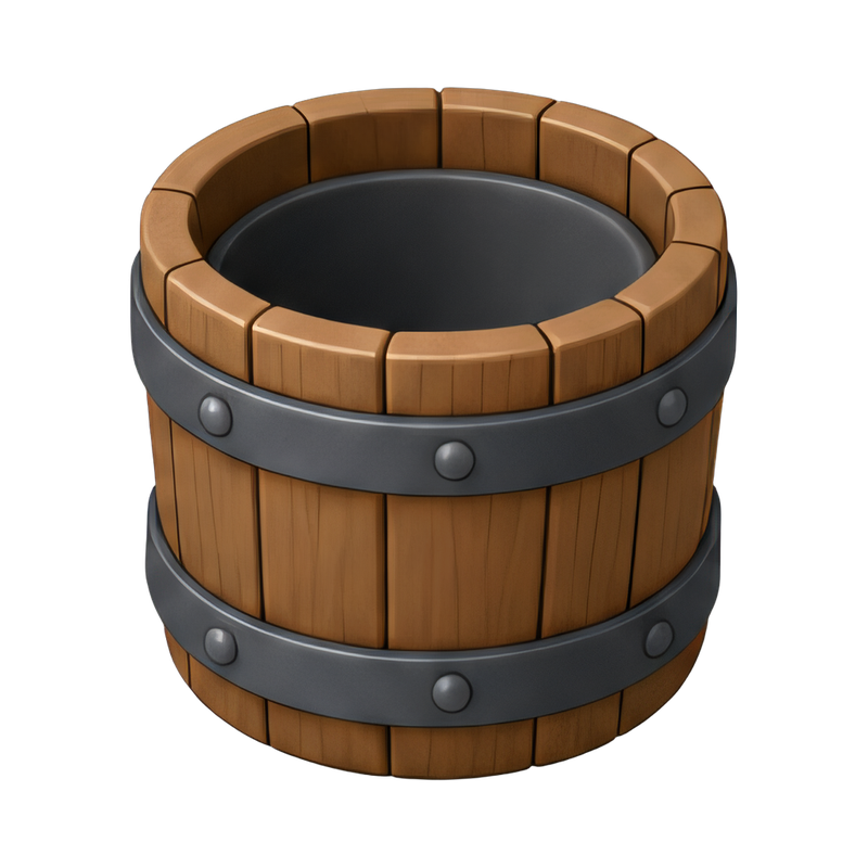 Rustic wooden tub barrel