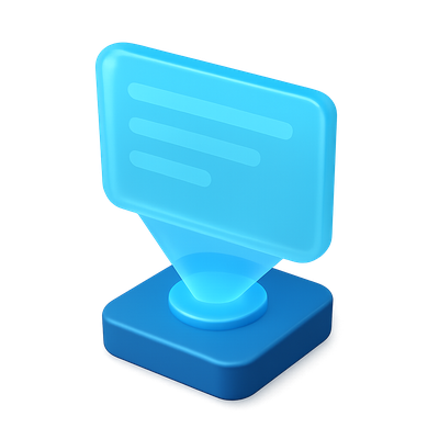 3D Holographic Screen Icon with Isometric View