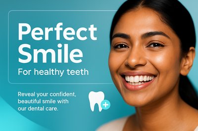 Beautiful Young Woman Smiling for Dental Advertisement
