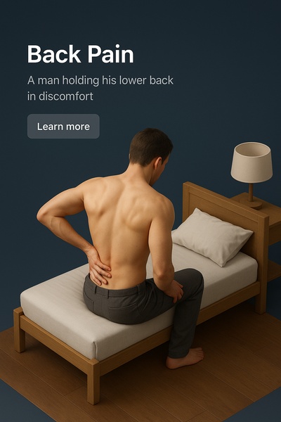 3D Scene Depicting Back Pain in Realistic Style