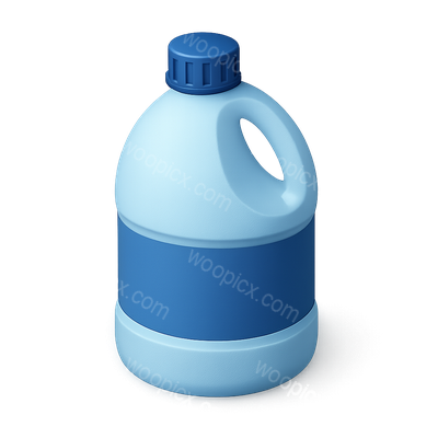 3D Icon of a Bleach Bottle with Isometric View