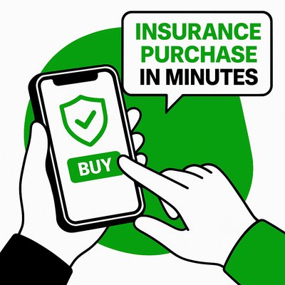 Mobile Insurance Purchase Illustration with Engaging Call-to-Action