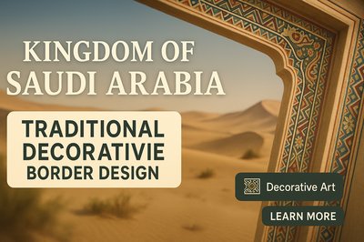 Promotional Graphic Featuring Saudi Arabian Decorative Art