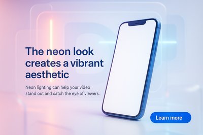 Vibrant Neon Landing Page Design for Engaging Content