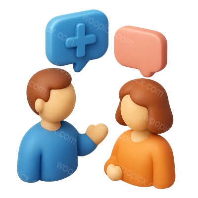 3D Conversation Icon in Isometric View with Chat Bubbles