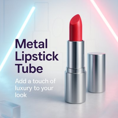 Stylish Metal Lipstick Tube in Modern Display
