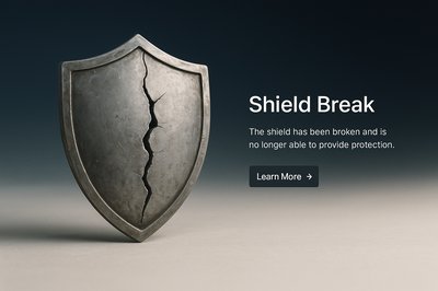 Stylish Shield Break Icon for Web Design