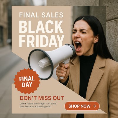 Final Sales Announced by Stylish Woman on Black Friday