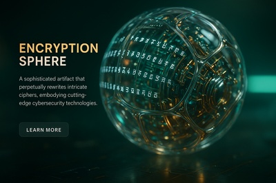 Hyperrealistic Encryption Sphere with Glowing Runes