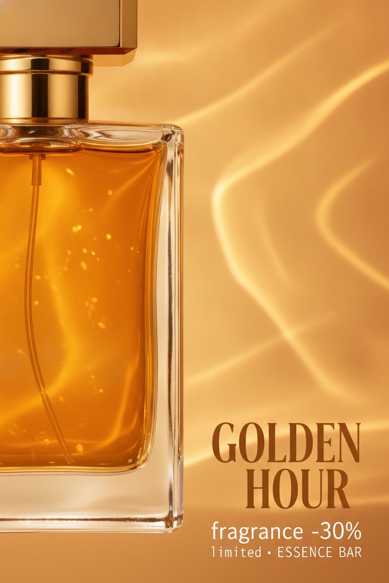 Elegant amber perfume display