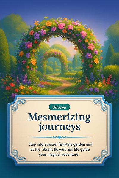 Enchanting Fairytale Garden with Colorful Flower Arches
