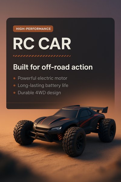 High-Performance 3D RC Car Illustration for Off-Road Action