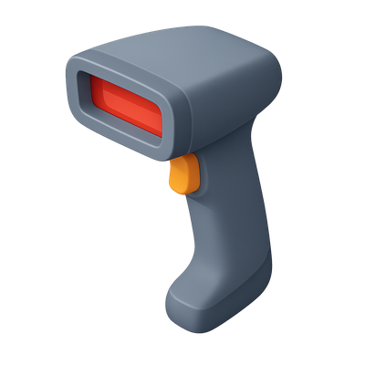3D Barcode Scanner Icon in Isometric View