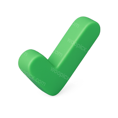3D Green Checkmark Icon for Affirmation