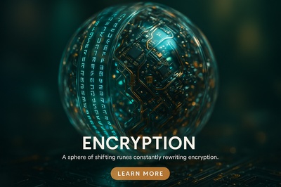 Hyperrealistic Sphere of Shifting Runes with Glowing Encryption