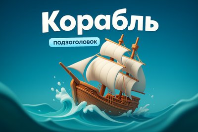 Dynamic 3D Ship Illustration with Bold Typography