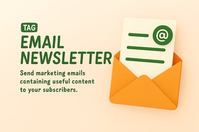 Email Newsletter Concept Graphic with Envelope and Document