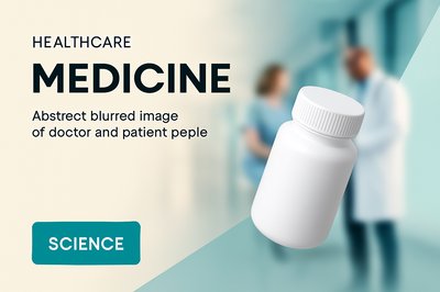 Modern Medical Advertisement Featuring Doctor and Patient
