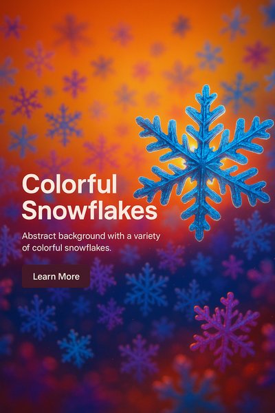 Colorful Snowflakes on Abstract Background