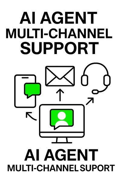 Illustration of AI Agent Multi-Channel Support Concept