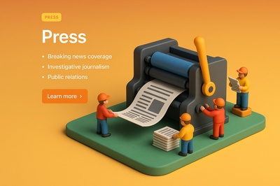 Miniature 3D World of Press and Journalism