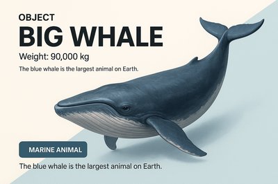 Dynamic Whale Advertisement Design with Bold Typography