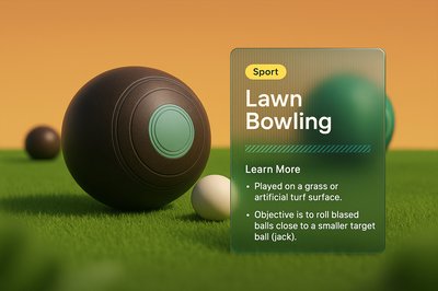 Lawn Bowling 3D Illustration with Informative Overlay
