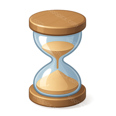 Stylish 3D Hourglass Icon with Transparent Background