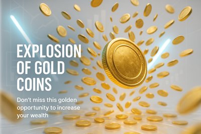 Dynamic 3D Visualization of Gold Coins Burst