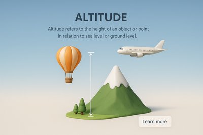 3D Illustration Depicting Altitude with Realistic Elements