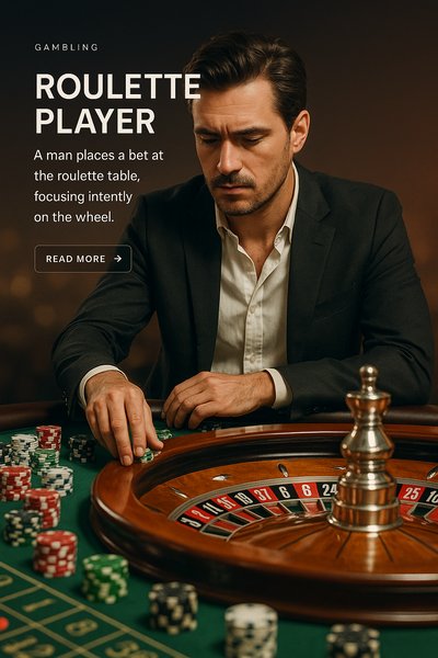Stylish Roulette Player Focused on Betting at Casino Table
